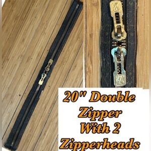 Authentic Louis Vuitton 20" double zipper with 2 larger size zipperheads